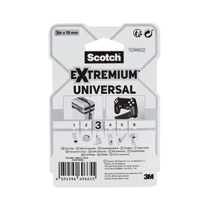 Scotch Extremium Cinta americana universal, 3 m x 19 mm, negra 2