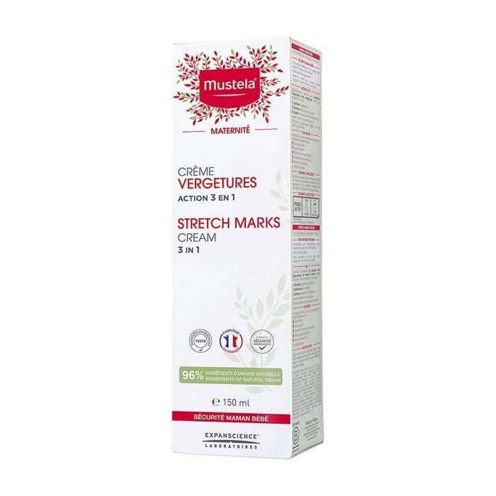 Mustela MATERNITÉ Crema Prevención Estrías y Tirantez Piel Embarazo Postparto Hidratante Corporal 96% Natural 150 ml 1