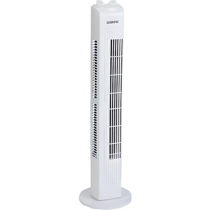 Ventilador de columna oceánica - 45W - Altura 78 cm - 3 velocidades - Oscilador - Blanco - Blanco