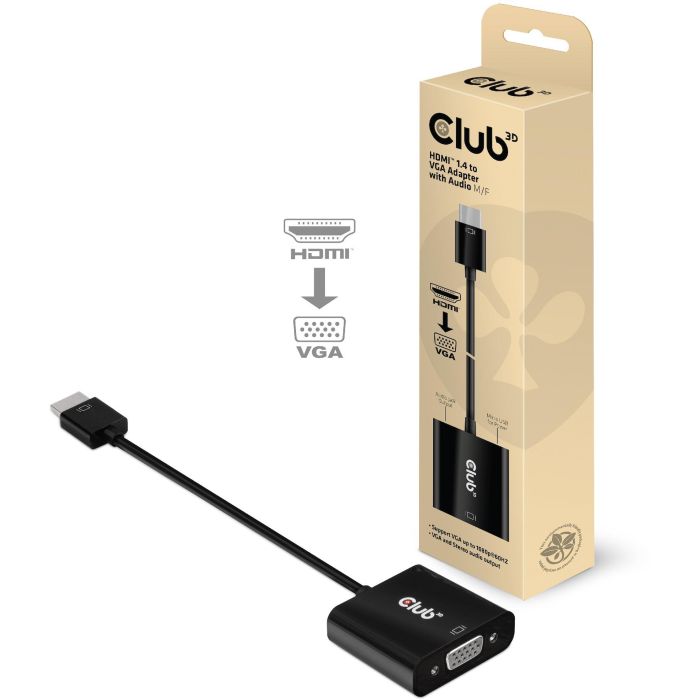 Club3D Adaptador HDMI 1.4 a VGA con Audio - St/Bu 1 Club3D Adaptador HDMI 1.4 a VGA con Audio - St/Bu 1