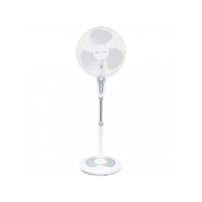 Grunkel Ventilador de Pie 45W, 3 Velocidades, Temporizador hasta 60 Minutos, Blanco Grunkel Ventilador de Pie 45W, 3 Velocidades, Temporizador hasta 60 Minutos, Blanco
