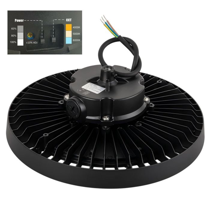 Campana LED 200W ( 120W-160W-200W ) 180Lm/W Driver Lifud Regulable 1-10V Chip Philips 90º CCT 3