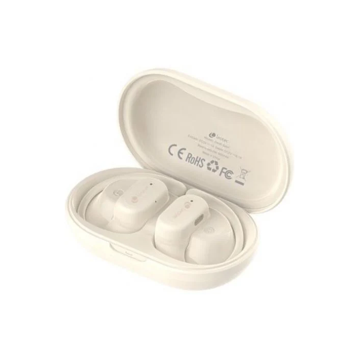 Leotec Auriculares Deportivos Bluetooth Open Air Zenith Sport Beige | Autonomía 6.5h | IPX5 | Estuche Carga