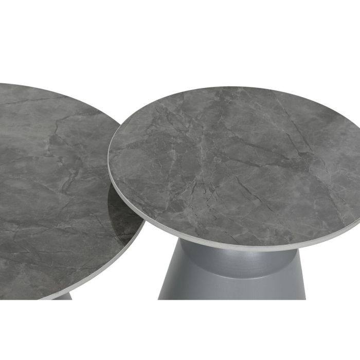 Mesita Auxiliar Moderno DKD Home Decor Gris 70 x 43 x 70 cm Set de 2 2