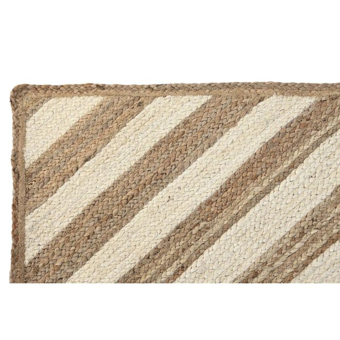 Alfombra DKD Home Decor Scandi Blanco Marrón claro Jute (120 x 180 x 1 cm) 1