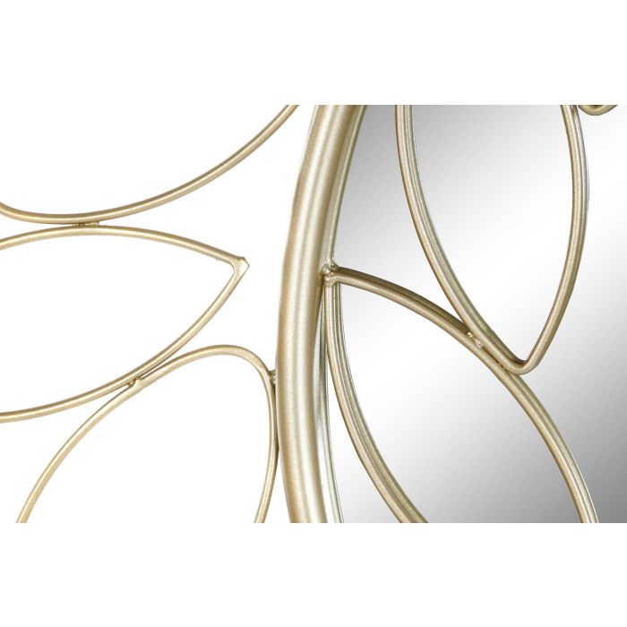 DKD Home Decor Espejo de Pared Cuadrado Glam con Marco de Metal Dorado 80x80 cm y 2 cm de Fondo 2