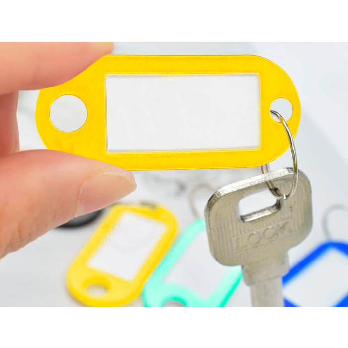 Q-connect Llavero Portaetiquetas Color Amarillo Expositor Caja 100 Unidades 5