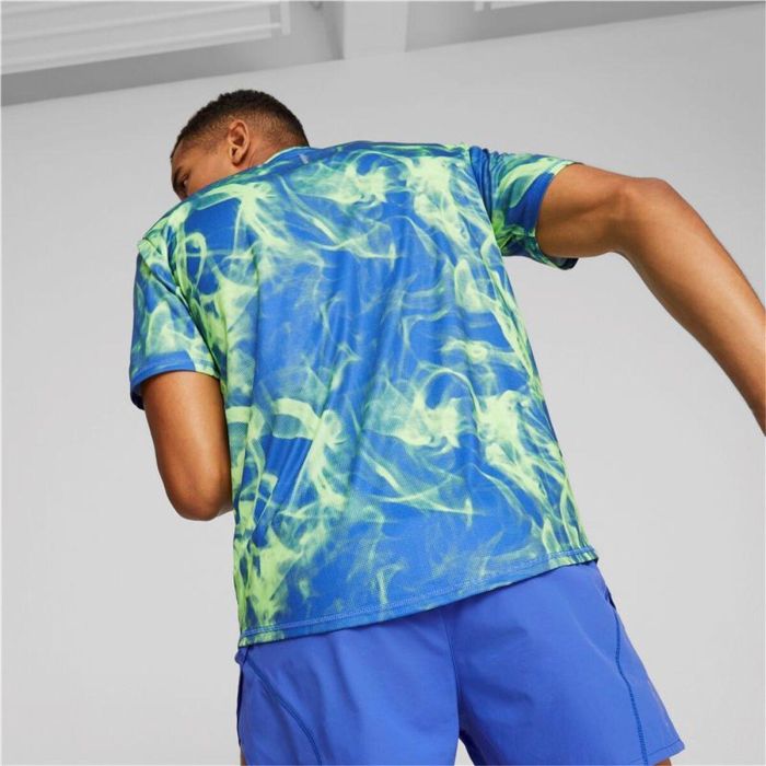Camiseta de Manga Corta Hombre Puma Run Favorite Azul Verde 4