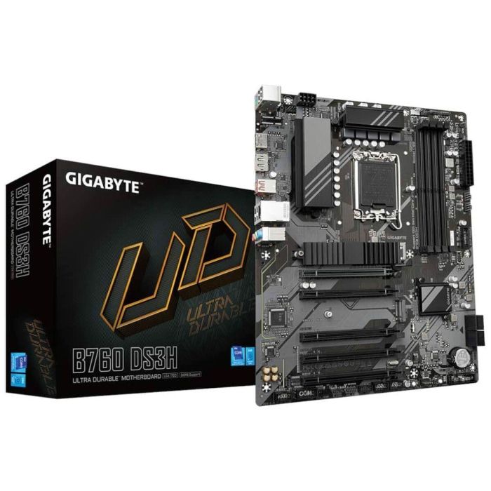 GIGABYTE GIG1688241533692 Placa base B760 DS3H compatible con Intel 14ª Gen DDR5 hasta 7600 MHz 2x PCIe 4.0 M.2 12