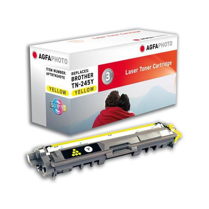 AgfaPhoto Cartucho de Tóner Compatible Amarillo para Impresoras Brother, Reemplaza Modelo TN-245Y, 2200 Páginas