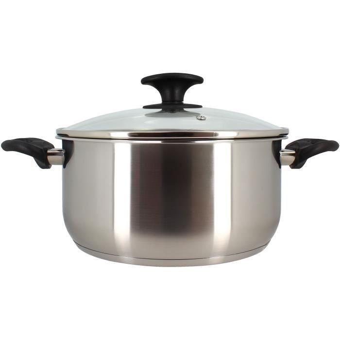 Horno holandés - MENASTYL - 6020256 - Acero inoxidable - 24 cm - Apto para todo tipo de fuegos, incluida inducción Horno holandés - MENASTYL - 6020256 - Acero inoxidable - 24 cm - Apto para todo tipo de fuegos, incluida inducción