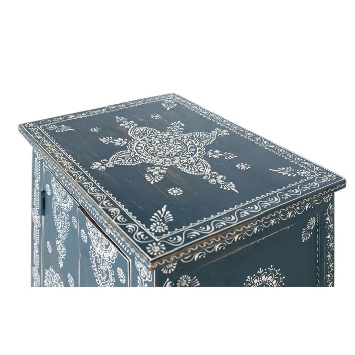 GINER Y COLOMER Mueble Auxiliar Pintado a Mano en Madera de Mango y MDF, Color Azul y Blanco 6