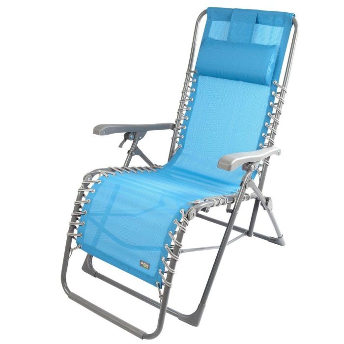 Tumbona Aktive textileno Azul 160 x 76 x 52 cm Tumbona Aktive textileno Azul 160 x 76 x 52 cm
