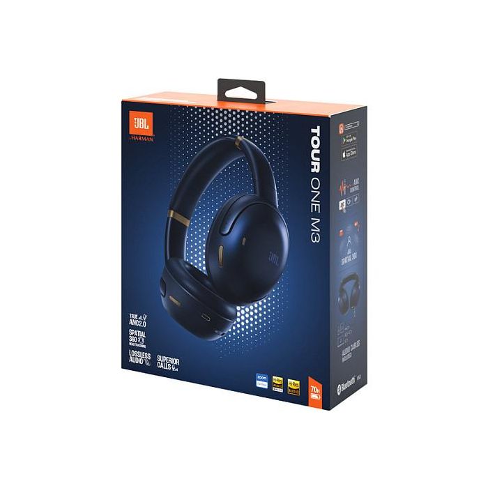 JBL TOUR ONE M3 Auriculares Bluetooth Diadema Over-Ear, Cancelación Activa de Ruido Adaptativa, Sonido Hi-Res, 50 Horas Batería, Azul