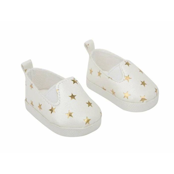 Set zapatos blanco con estrellitas para muñecos de 45 cm 1