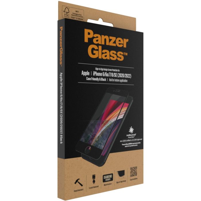 PanzerGlass E2E f. iPhone 6/7/8/SE 2020/2022. CF. Black 3 PanzerGlass E2E f. iPhone 6/7/8/SE 2020/2022. CF. Black 3