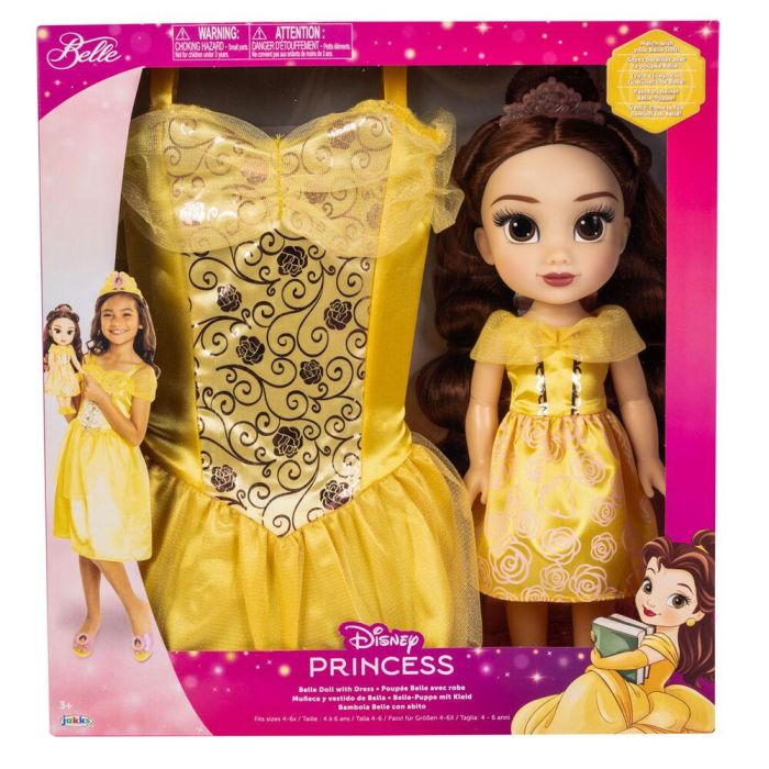 JAKKS PACIFIC Muñeca Bella La Bella y la Bestia Disney 38cm + Disfraz (4-7 años)