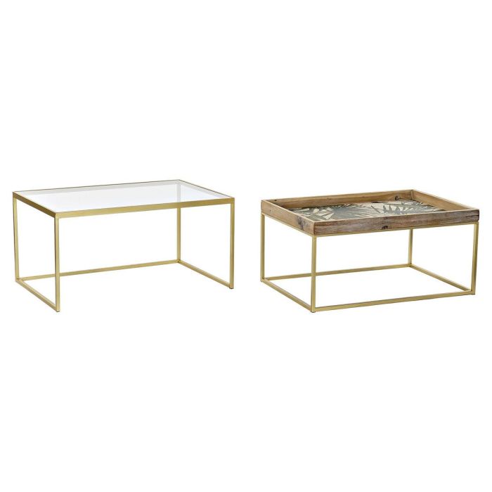Mesa de Centro DKD Home Decor Dorado Natural 90 x 60 x 45 cm 4 Mesa de Centro DKD Home Decor Dorado Natural 90 x 60 x 45 cm 4