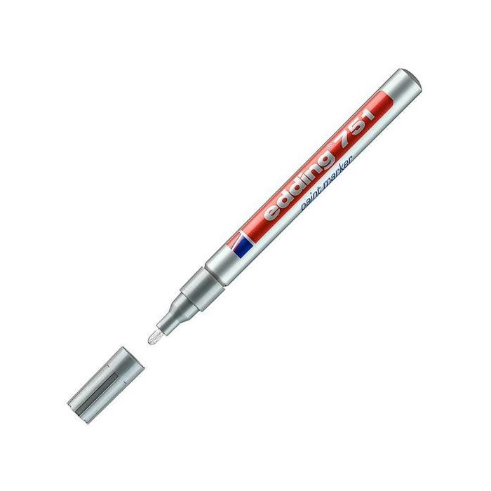 Edding Marcador Permanente Tinta Opaca 751 Plata (10 Unidades) (10 Unidades)