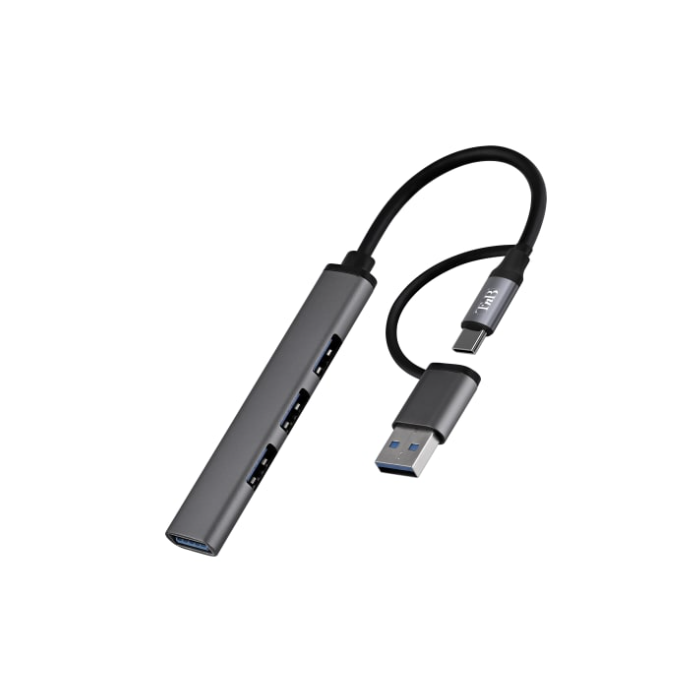 TNB Hub USB-A & USB-C ultra slim vers 4x USB-A - aluminium