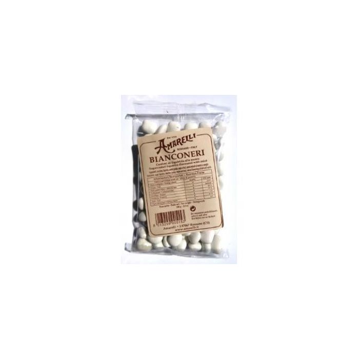AMARELLI Regaliz de Menta Cubierto de Azúcar Bianconeri Refrescante 10x100g