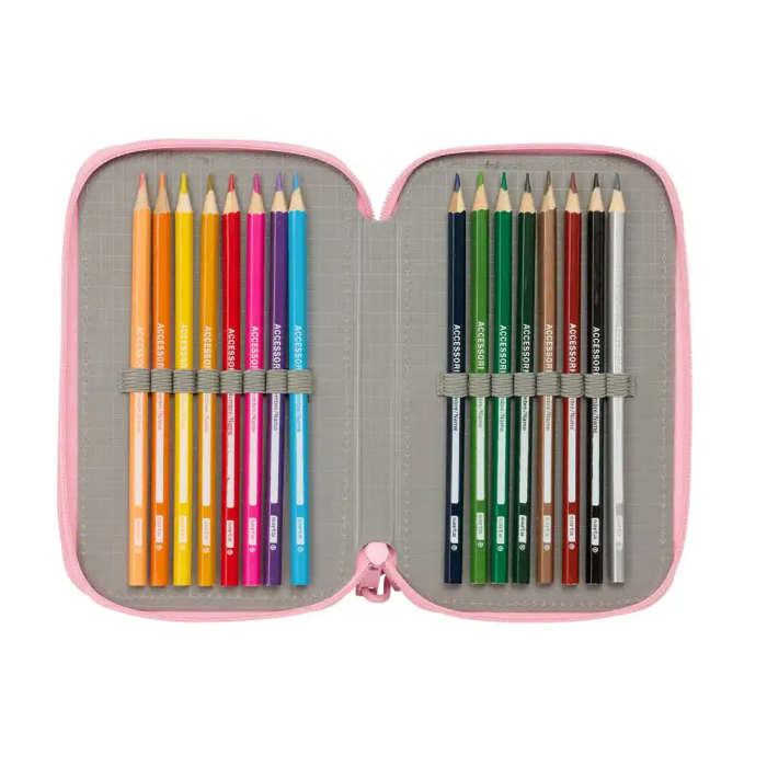 Safta Plumier escolar Blackfit8 Mariposas triple cremallera 37 piezas 195x125x55 mm 4