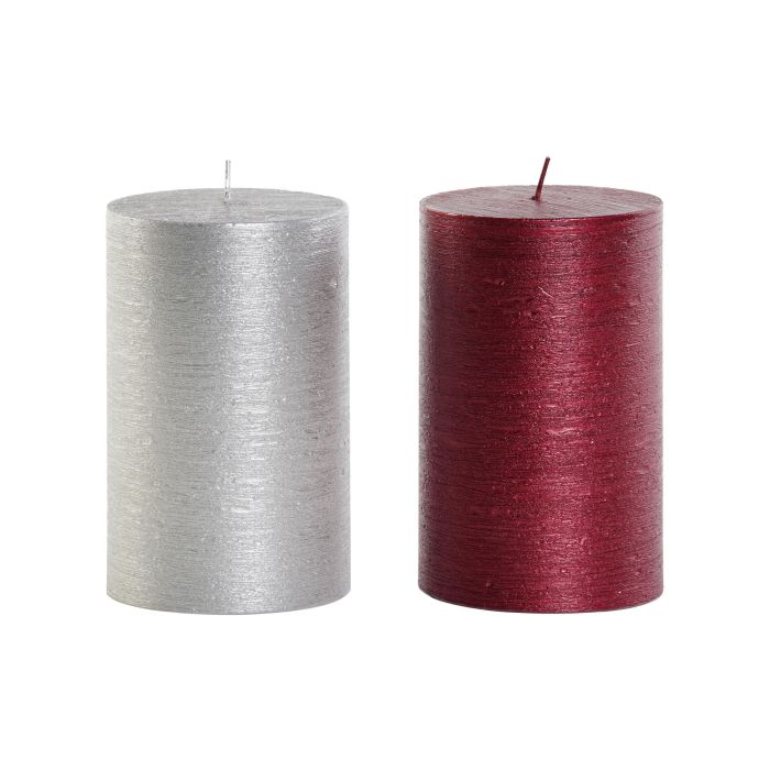 DKD Home Decor Vela de Navidad Tradicional de Cera Rojo Plateado, 100h duración, 8x14x8 cm, Pack de 6 Unidades 0 DKD Home Decor Vela de Navidad Tradicional de Cera Rojo Plateado, 100h duración, 8x14x8 cm, Pack de 6 Unidades 0