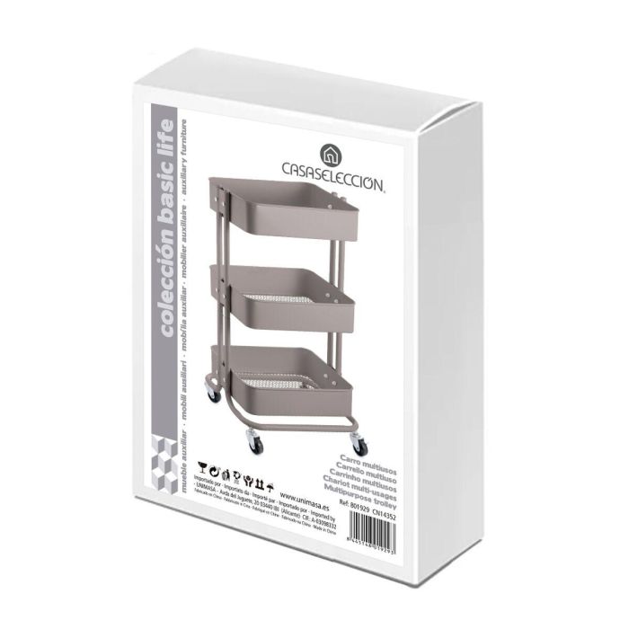 Carrito Verdulero Gris Metal 44 x 36 x 73 cm 1 Carrito Verdulero Gris Metal 44 x 36 x 73 cm 1