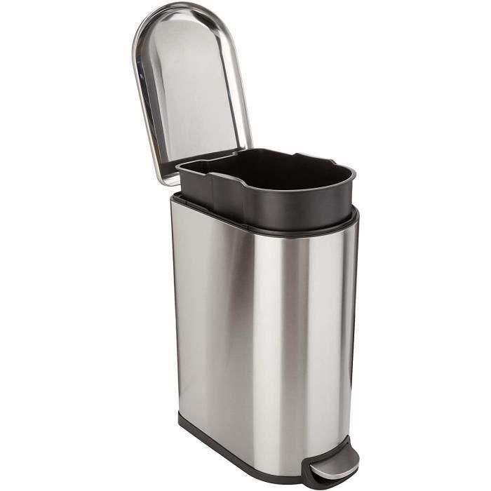 KITCHEN MOVE Cubo de basura de cocina estrecho - Acero - 40L FULLER 1 KITCHEN MOVE Cubo de basura de cocina estrecho - Acero - 40L FULLER 1