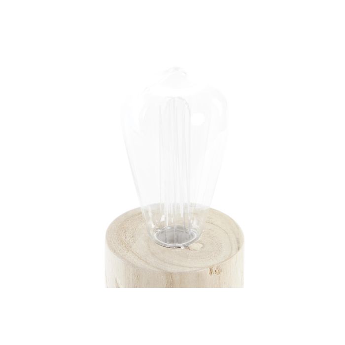 DKD Home Decor Decoración Luminosa LED Boho de Madera Natural 8x23x8 cm Pack 4 Unidades. Funciona con 2 pilas AAA. 2