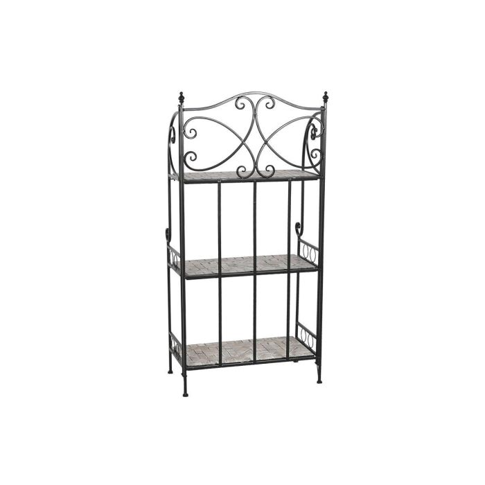 Estantería Home ESPRIT Negro Multicolor Cerámica Forja 3 Estantes 54 x 29 x 121 cm 58 x 31,5 x 117 cm 5