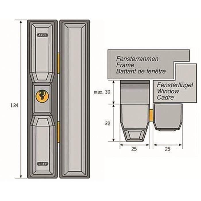 Cerradura - ABUS - FTS3002 S KA AL0125 - Seguridad para ventanas de aluminio, madera, plástico - Requiere llave solo para apertura 2 Cerradura - ABUS - FTS3002 S KA AL0125 - Seguridad para ventanas de aluminio, madera, plástico - Requiere llave solo para apertura 2