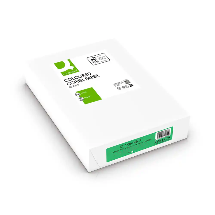 Q-connect Papel Color DIN A4 80gr Verde Intenso, Paquete 500 Hojas 2