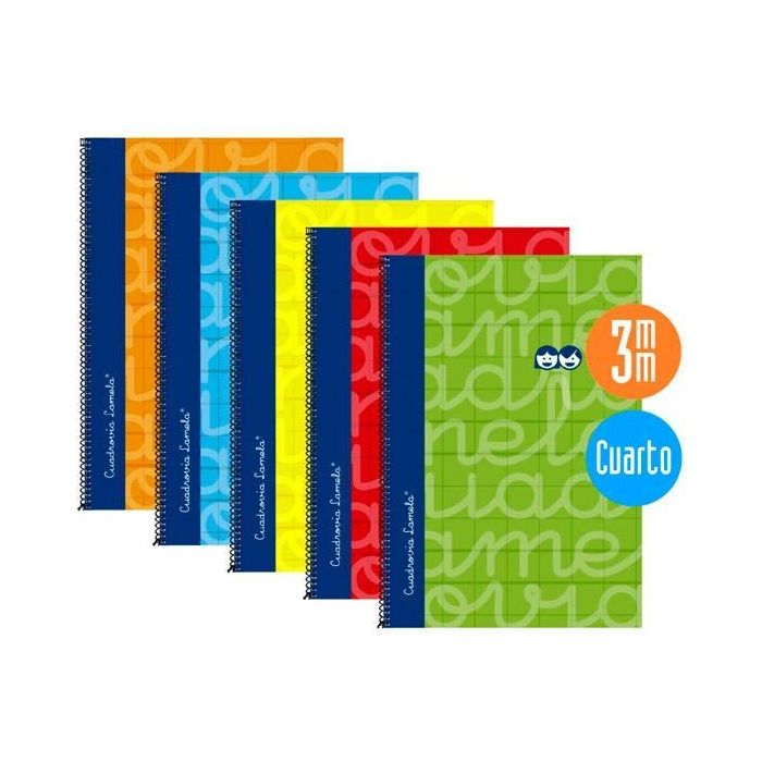 Lamela Cuaderno Espiral 80H 4º 70 gr Cuadrovía 3 mm C-Margen Cubierta Extradura C-Surtidos -Pack 5U- Lamela Cuaderno Espiral 80H 4º 70 gr Cuadrovía 3 mm C-Margen Cubierta Extradura C-Surtidos -Pack 5U-