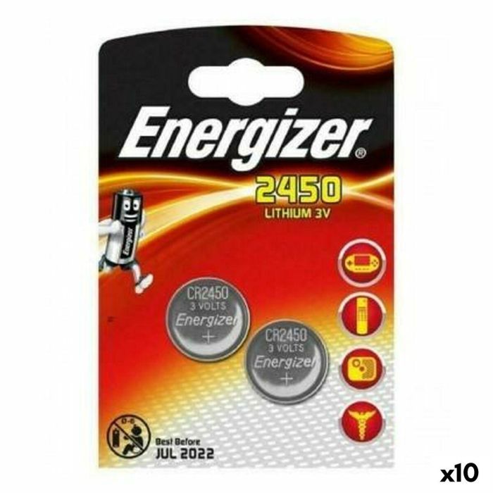 Pilas de Botón de Litio Energizer 3 V CR2450 (10 Unidades)