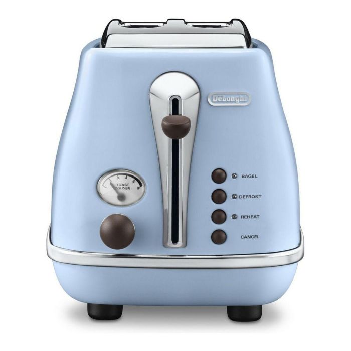 Delonghi CTOV 2103.AZ Tostadora Icona Vintage 900W, 2 Ranuras, con Descongelación y Cancelación, Azul y Marrón 5 Delonghi CTOV 2103.AZ Tostadora Icona Vintage 900W, 2 Ranuras, con Descongelación y Cancelación, Azul y Marrón 5