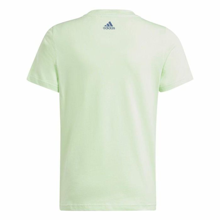 Camiseta de Manga Corta Infantil Adidas G Lin Verde Claro 3 Camiseta de Manga Corta Infantil Adidas G Lin Verde Claro 3