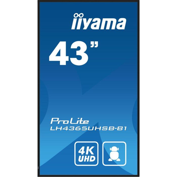 iiyama LH4365UHSB-B1 pantalla de señalización Diseño de quiosco 108 cm (42.5") LED Wifi 800 cd / m² 4K Ultra HD Negro Procesador incorporado Android 11 24/7 1 iiyama LH4365UHSB-B1 pantalla de señalización Diseño de quiosco 108 cm (42.5") LED Wifi 800 cd / m² 4K Ultra HD Negro Procesador incorporado Android 11 24/7 1