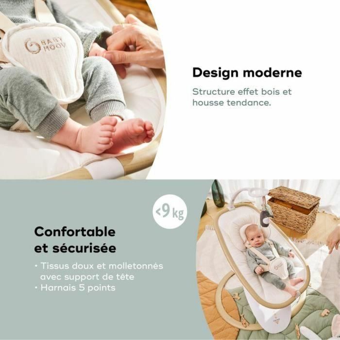 Columpio Babymoov Baby Swoon Hoop: mando a distancia incluido, ultraconfort, diseño elegante, asiento giratorio de 90°, arco de juego 3 Columpio Babymoov Baby Swoon Hoop: mando a distancia incluido, ultraconfort, diseño elegante, asiento giratorio de 90°, arco de juego 3