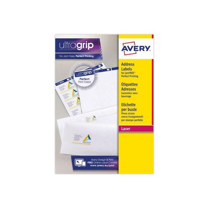 Etiquetas Adh.Impr.Avery A4 Blanca C.Romos Caja 100H 63,5X33,9 Mm 2.400 Uds.(L7159)