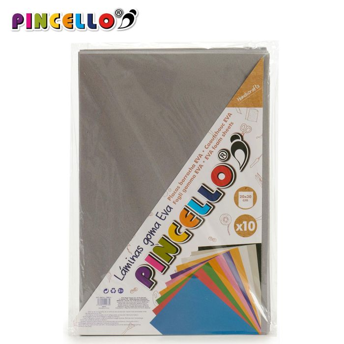 10 Láminas Goma Eva Gris 20x30 cm - Pincello (24 Unidades) 1 10 Láminas Goma Eva Gris 20x30 cm - Pincello (24 Unidades) 1