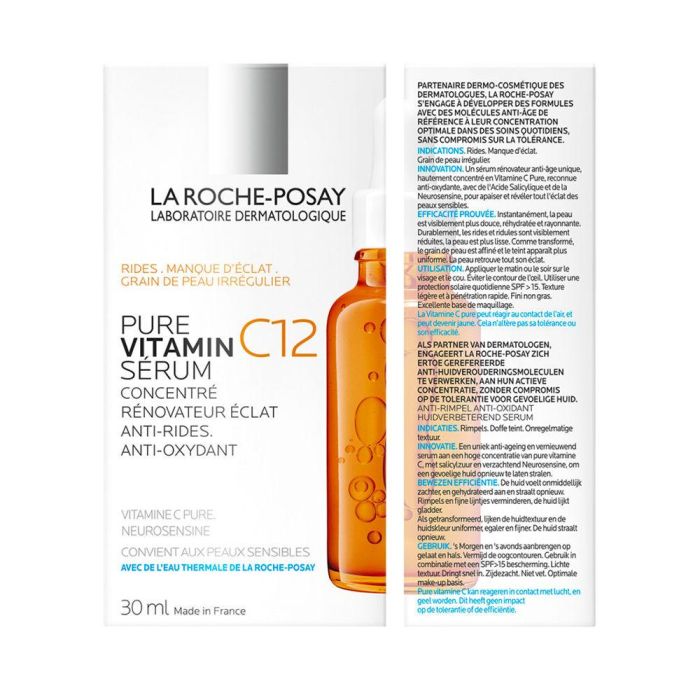 La Roche Posay Sérum Pure Vitamin C12 Antioxidante y Antiarrugas para Todo Tipo de Piel 30 ml La Roche Posay Sérum Pure Vitamin C12 Antioxidante y Antiarrugas para Todo Tipo de Piel 30 ml