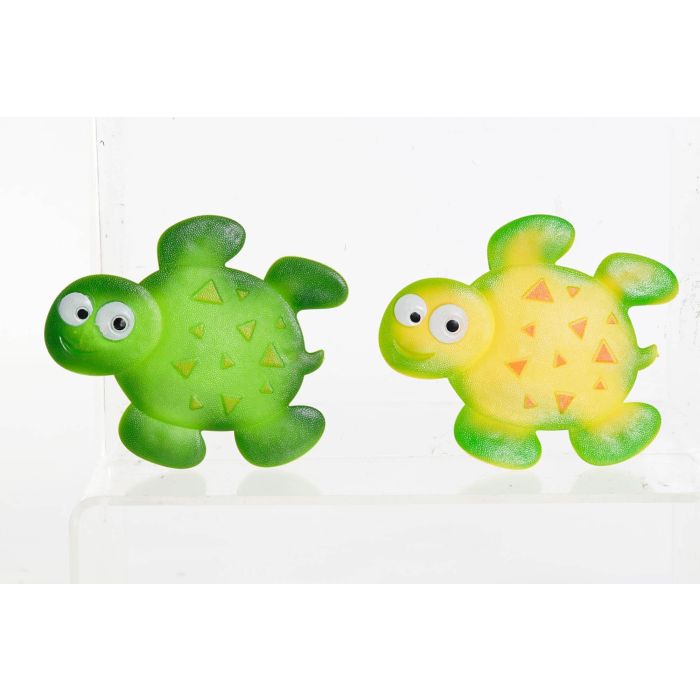 DKD Home Decor Antideslizantes Kids Forma Tortuga PVC Verde y Amarillo 11.5x10x1 cm Set de 6 Piezas Pack de 2