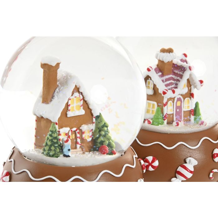 Bola Musical Navidad Fantasia DKD Home Decor Multicolor 10 x 14 x 10 cm (4 Unidades) 1
