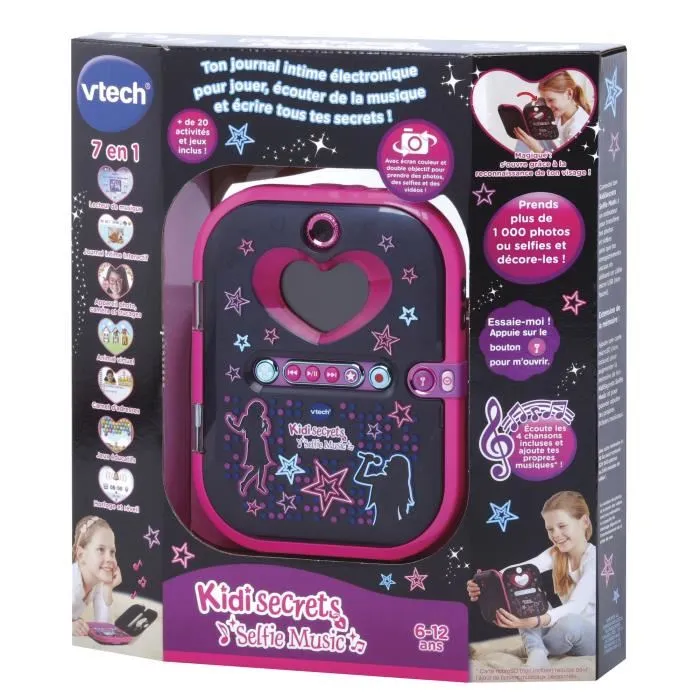VTECH Kidisecrets Selfie Music Black Diario musical electrónico con reproductor de MP3 para niñas de 6 a 12 años 3 VTECH Kidisecrets Selfie Music Black Diario musical electrónico con reproductor de MP3 para niñas de 6 a 12 años 3