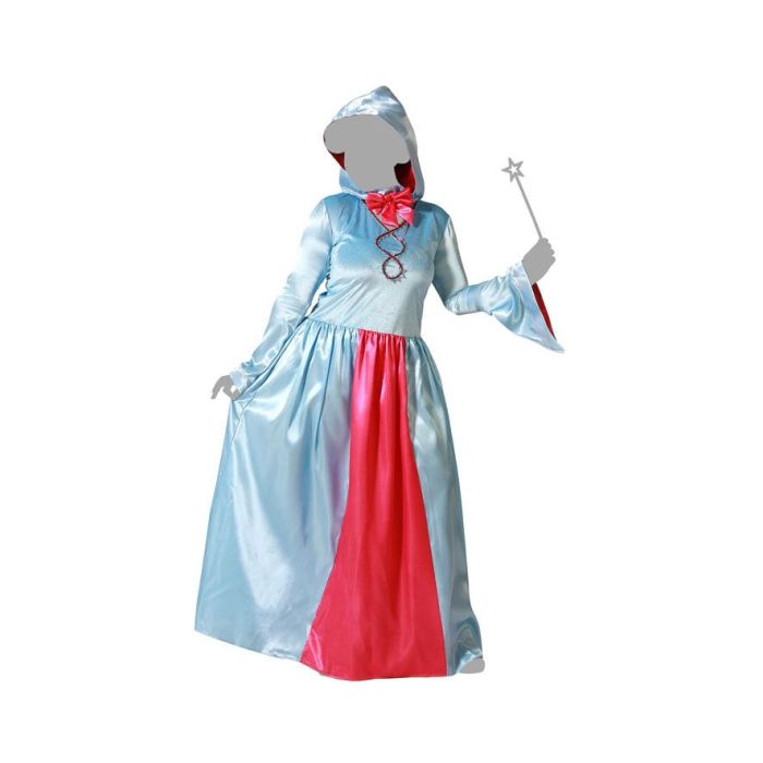 Disfraz Hada Madrina Vestido Azul Largo Mujer Adulto XL 4