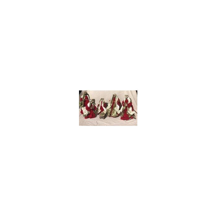 DKD Home Decor Nacimiento Navidad Moderna Rojo Verde Blanco Poliester 48 x 28 x 90 cm 1