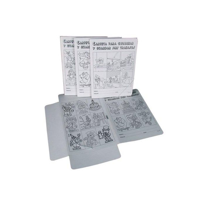 Carpeta De Gomas Y Solapas Mariola Carton Fº Colorear Surtido De 20 (3 Mod.)