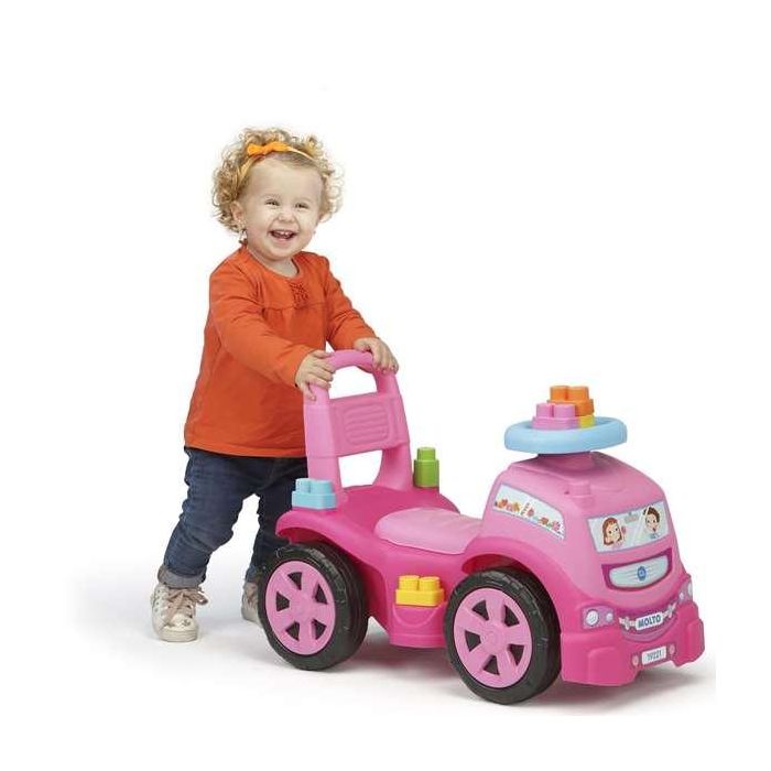Molto Correpasillos Camión Rosa con 10 Blocks 89 cms