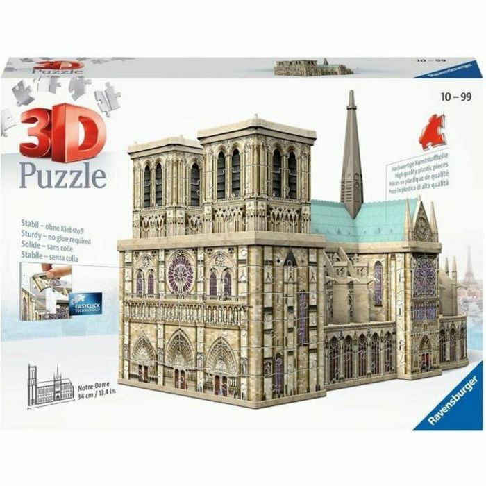 Ravensburger 3D Puzzle Notre-Dame de Paris para construir, con 216 piezas, sin necesidad de pegamento Ravensburger 3D Puzzle Notre-Dame de Paris para construir, con 216 piezas, sin necesidad de pegamento